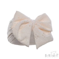 HB118-C: Cream Cable Headband w/Large Bow